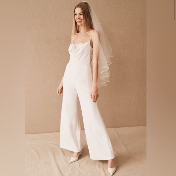 Anthropologie Bhldn Sachin & Babi Carrie Bridal White Jumpsuit Size 2 New - Picture 4 of 10